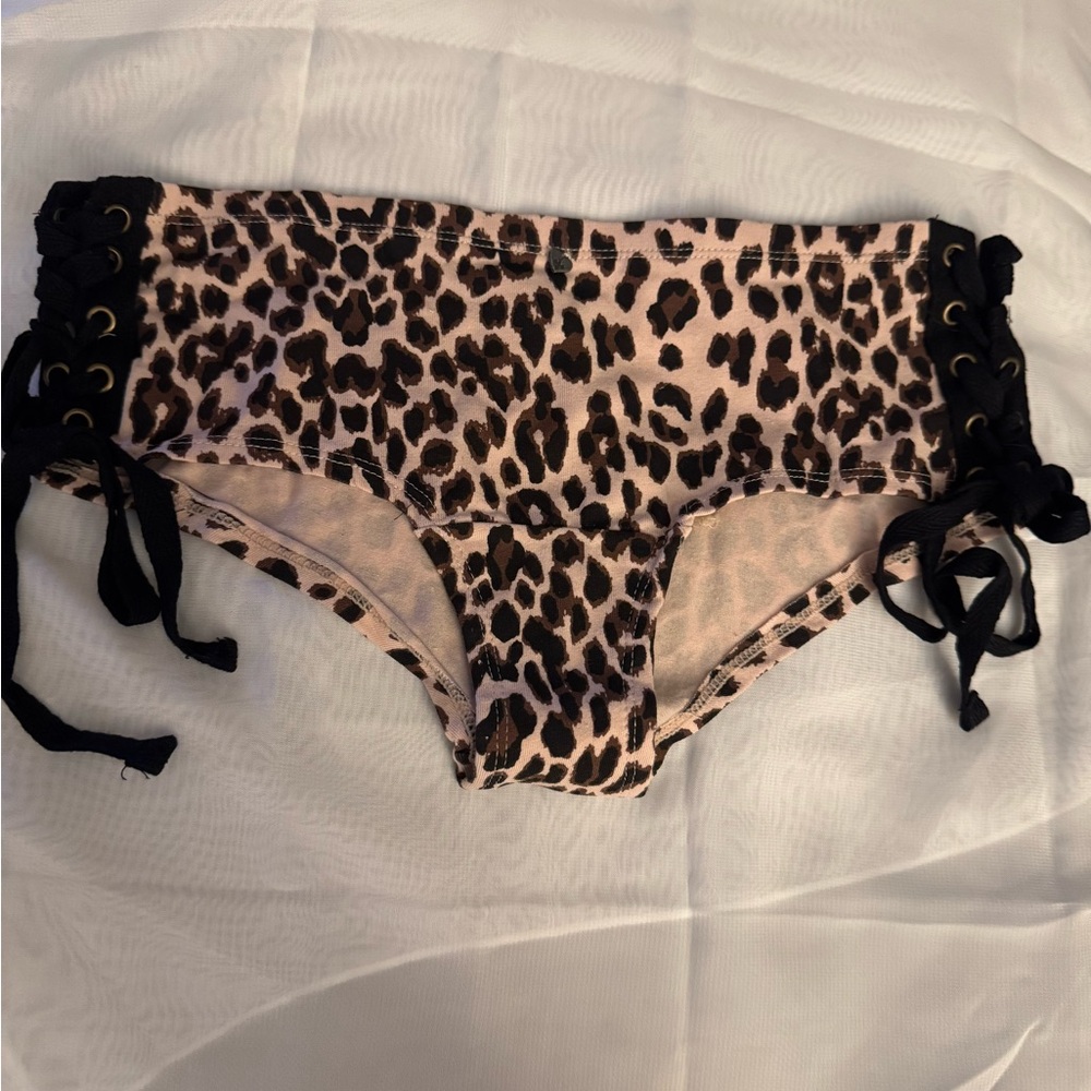 Blackheart iconic charm animal print pattern boyshort side-tie panty NWT-Size S